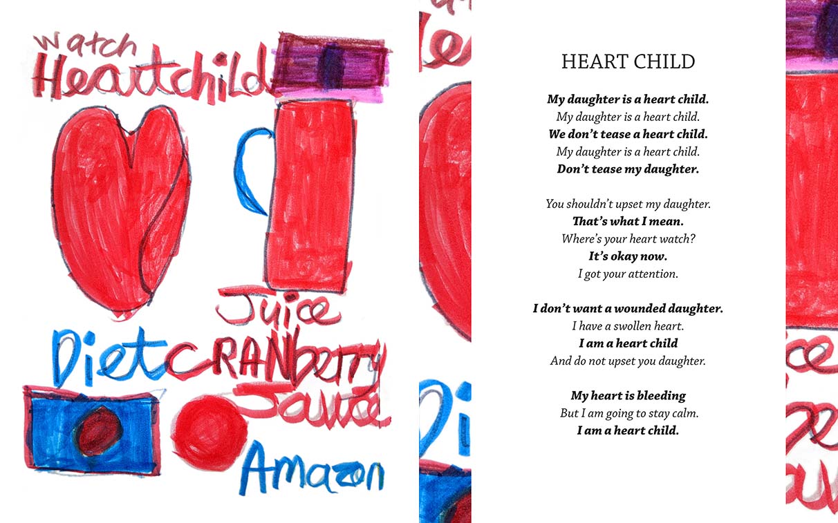 Teresa Pocock's poem and drawing "Heart Child" (2018) is featured in her 2018 book, "Totally Amazing: Free To Be Me".
